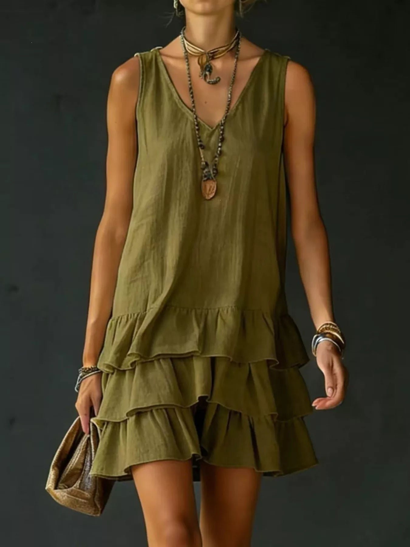 Full Size Ruffled Hem V-Neck Sleeveless Dress Plus Size e01952df1baf48238ad259bb37a52308-Max-Origin
