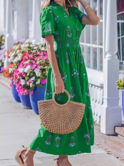 Floral Print Smocked Waist Maxi Dress 741d31af-30ab-4df0-901b-8c660fa07374-Max-Origin