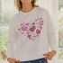 Oversized Pullover Heart Rhinestone Pullover