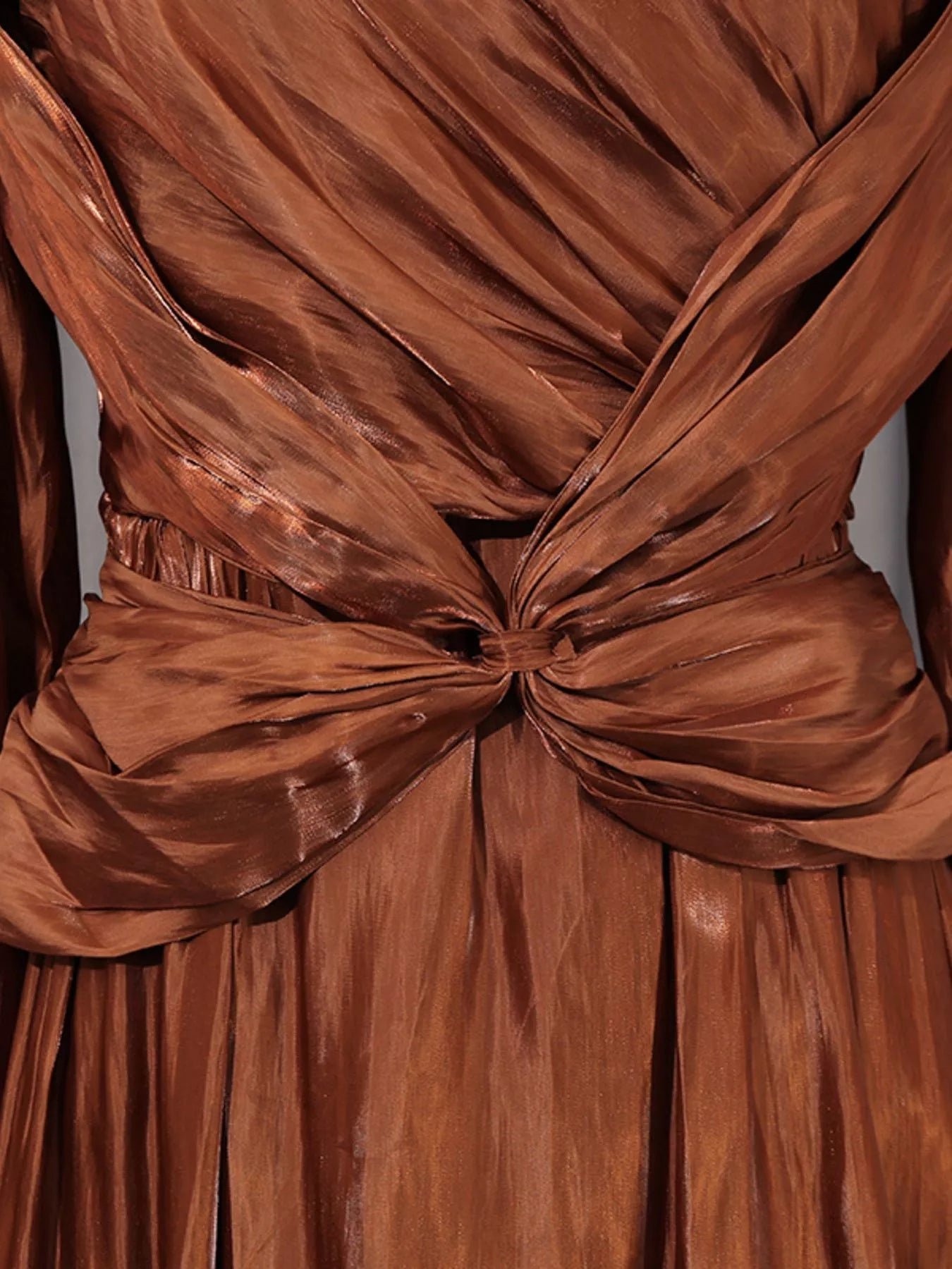 Front Twisted Draped Long Sleeve Maxi Dress fc069d17-9567-4953-8616-717734ce2c11-Max-Origin